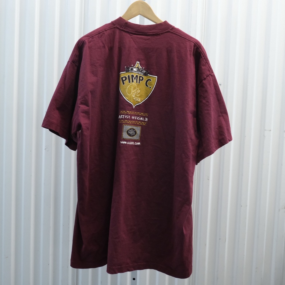 Vintage UGK 4 Life Pimp C T-Shirt Mens 2XL Burgundy Algierz Rap Streetwear - Picture 2 of 10
